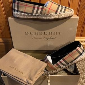 BURBERRY HODGESON CHECK PRINT ESPADRILLES